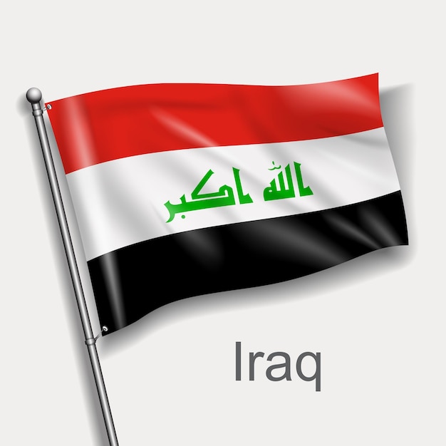 Vector national flag of iraq in asia