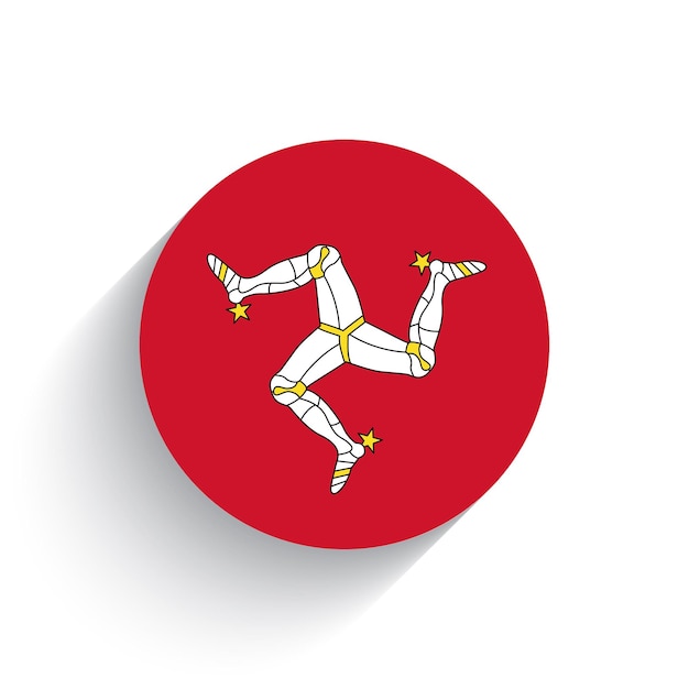 Vettore bandiera nazionale dell'isola di man illustrazione vettoriale dell'icona isolata su sfondo bianco