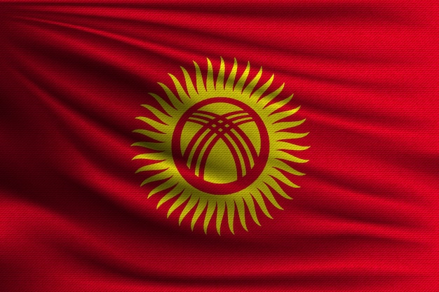 The national flag of kyrgyzstan.