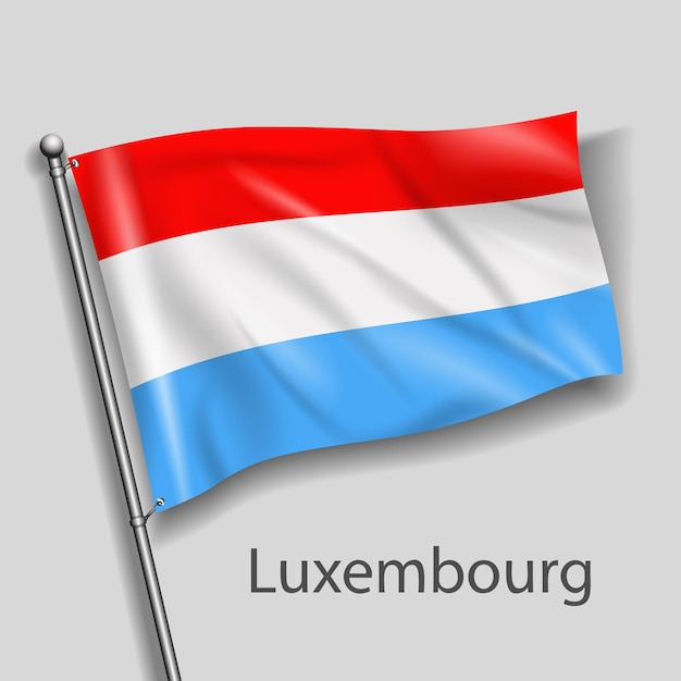 Vector the national flag of luxemborg in europe