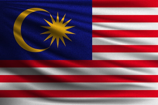 The national flag of Malaysia.