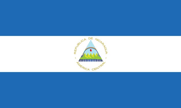 Vettore la bandiera nazionale del nicaragua del nord america la bandiera ufficiale del nicaragua