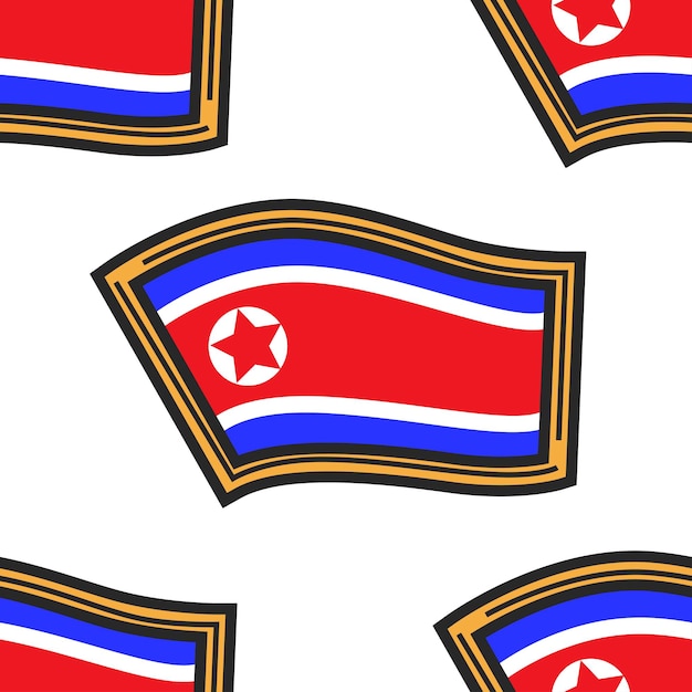 National flag north korea seamless pattern striped textile with star