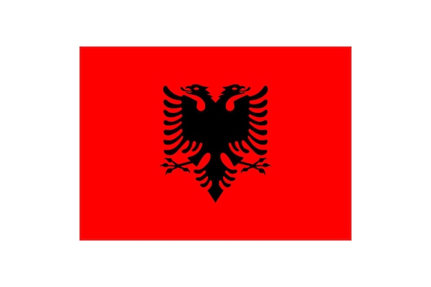 알바니아 국기: 알바니아의 국기, 색 바탕에 57 비율의 터 일러스트레이션