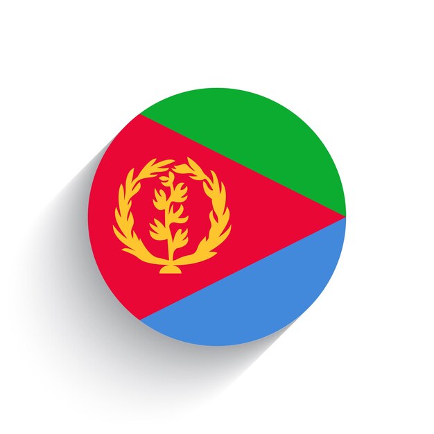 Вектор Национальный флаг эритреи икона векторная иллюстрация изолирована на белом фоне