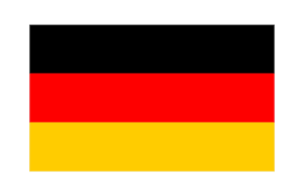 벡터 독일의 국기 원래 색상과 비율은 색 바탕에 고립되어 있습니다.