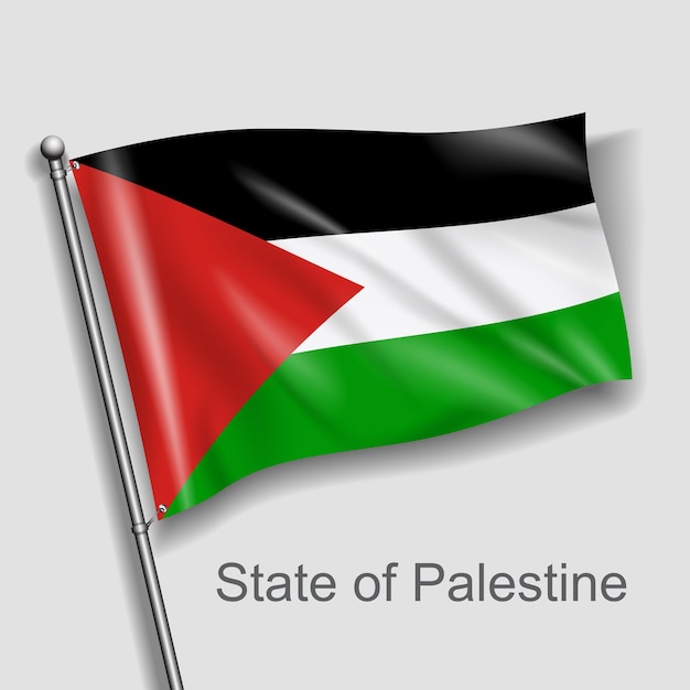 the national flag of Palestine in Asia