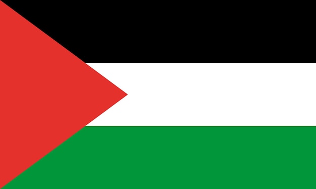 Vector the national flag of palestine vector illustration with official color and accurate proportion