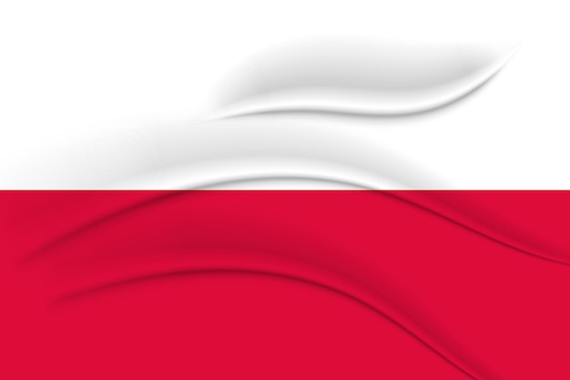 Государственный флаг Польши, эффект ткани. Иллюстрация, вектор