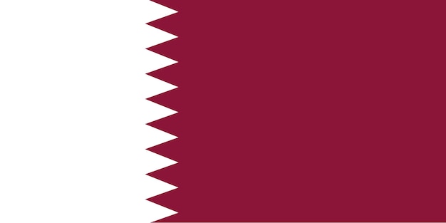 Vettore l'illustrazione vettoriale della bandiera nazionale del qatar con colore ufficiale e proporzioni accurate