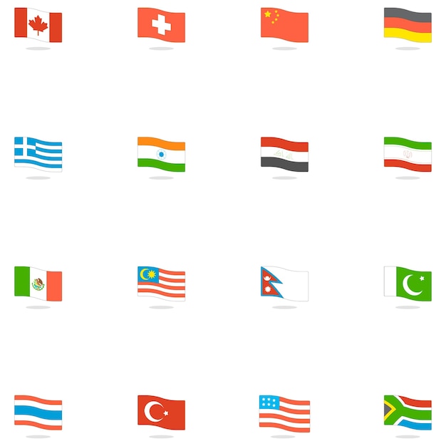 Vector national flag set