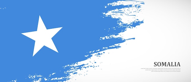 National flag of somalia with hand drawn textured brush flag banner background