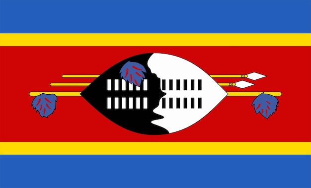 National Flag of Swaziland with official colors