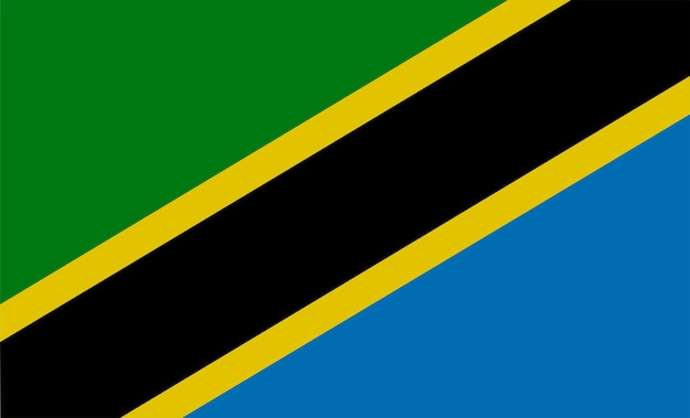 National Flag of Tanzania with official colors