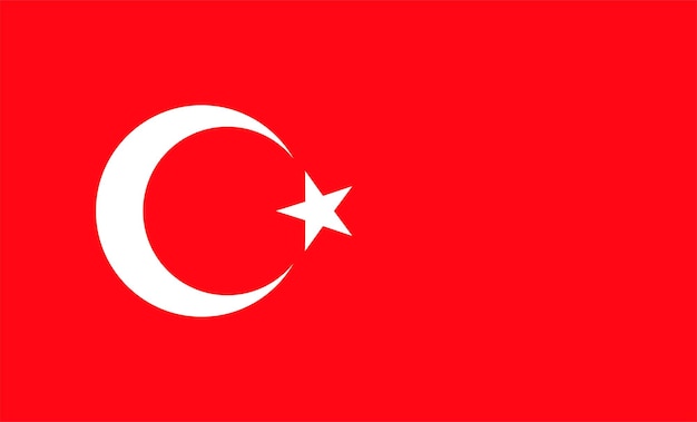 National Flag of Turkey with official colors