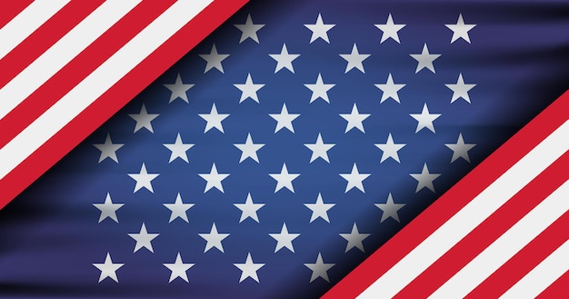 The national flag of the united states of america. modern flat illustration. american flag for independence day.