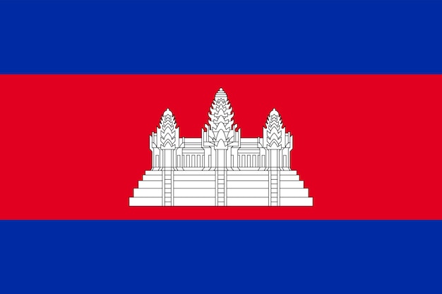 Vector the national flag of the world cambodia