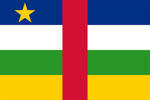 Vettore la bandiera nazionale della repubblica centrafricana mondiale