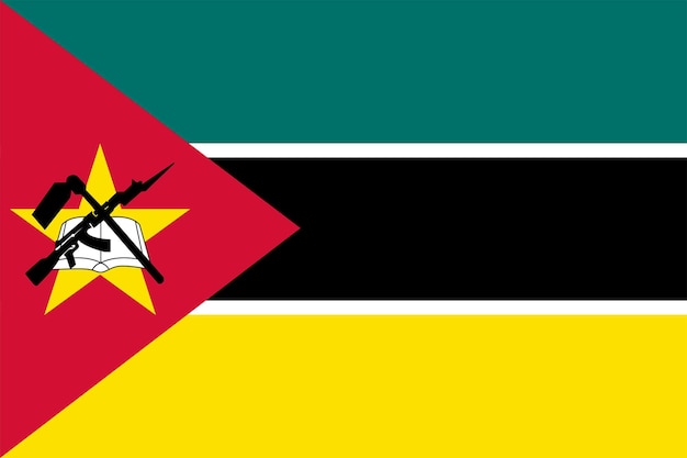 Vector the national flag of the world mozambique