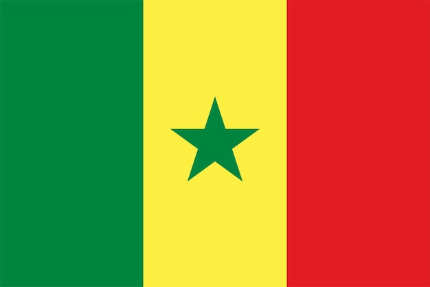 The national flag of the world Senegal