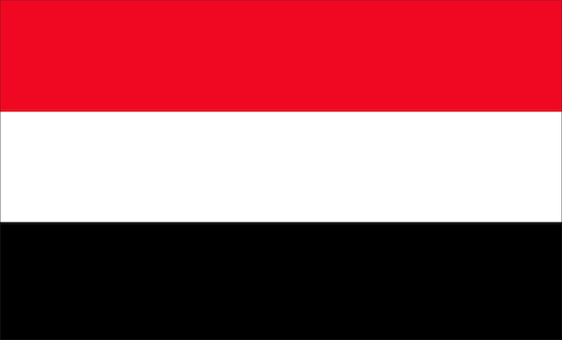 National Flag of Yemen with official colors