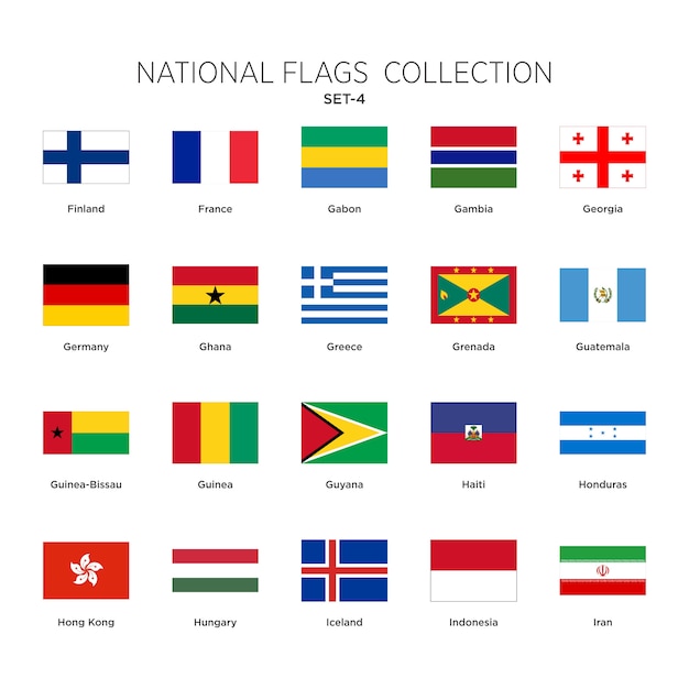 Vector national flags collection set