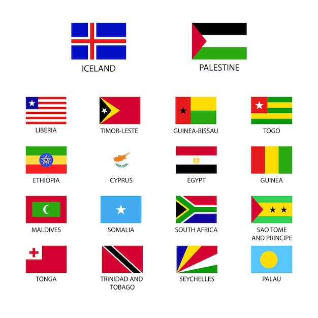 Вектор Национальные флаги мира