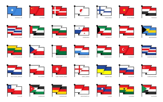 Vector national flags vector icon template