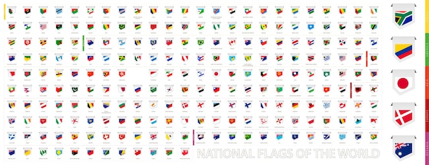 National flags of the World label flag collection