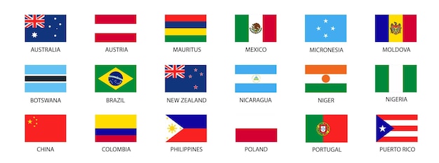 National flags of the world World flag Set