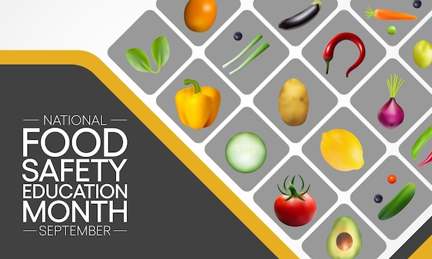 National food safety education month observed each during september vector illustration