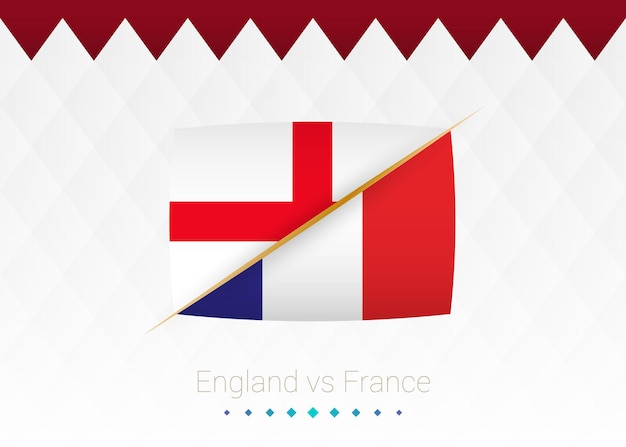 National football team England vs France Quarter finals Soccer 2022 match versus icon