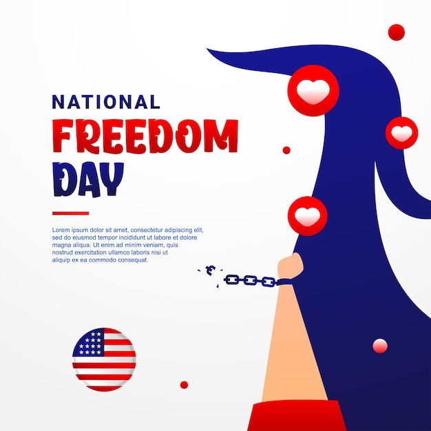 National freedom day design background for greeting moment