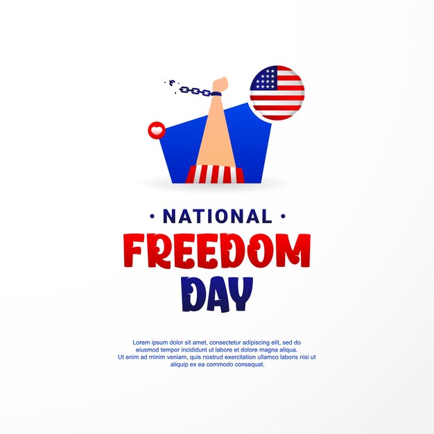 national freedom day design background for greeting moment