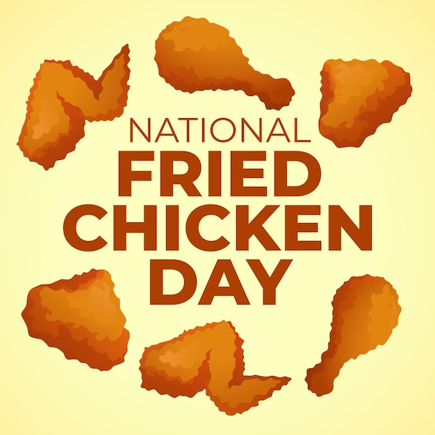 Vector national fried chicken day design template