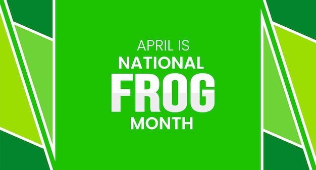 National Frog Month background or banner design template celebrated in April