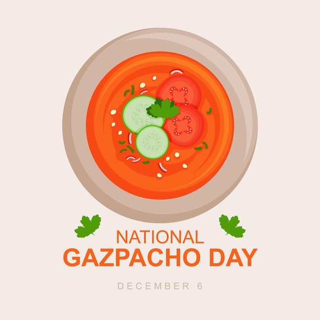 National gazpacho day background Design with delicious cucumber gazpacho