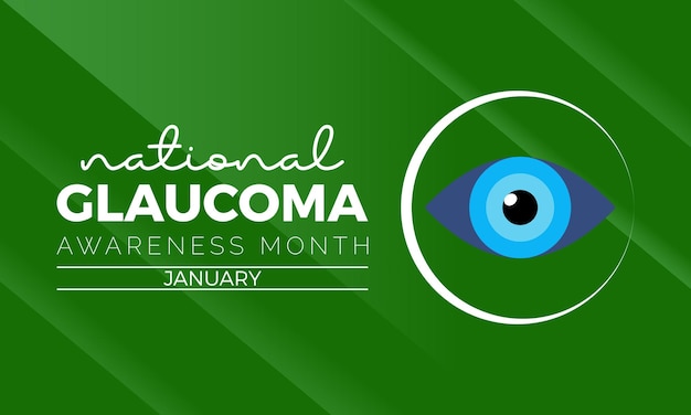 National Glaucoma Awareness Month vector template Eye Health and Vision Care Concept with Glaucoma Testing and Awareness Campaign background banner card poster design