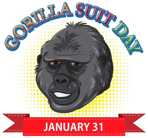 Vector national gorilla suit day banner design