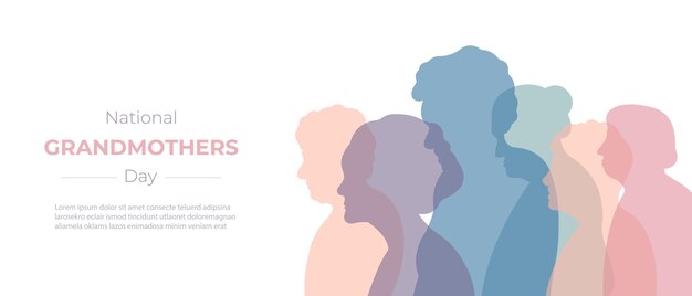 National Grandmothers DayVector illustration with silhouettes of grandmothersTemplate for postcard