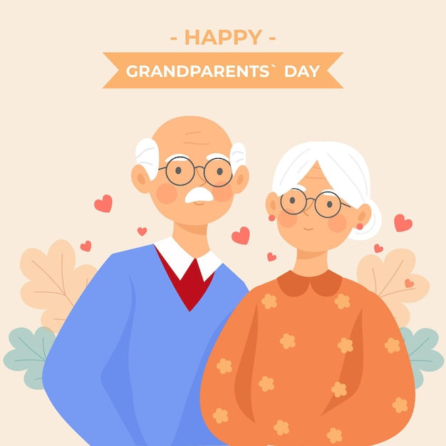 National grandparents' day background flat design