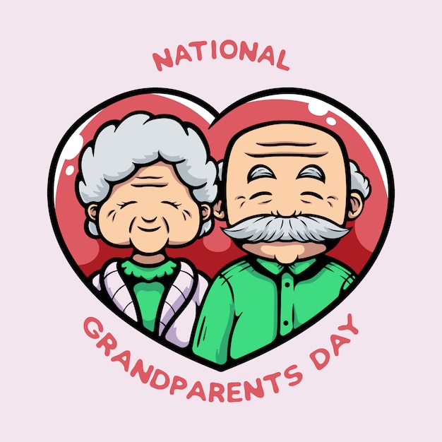 Premium Vector National grandparents day concept illustration