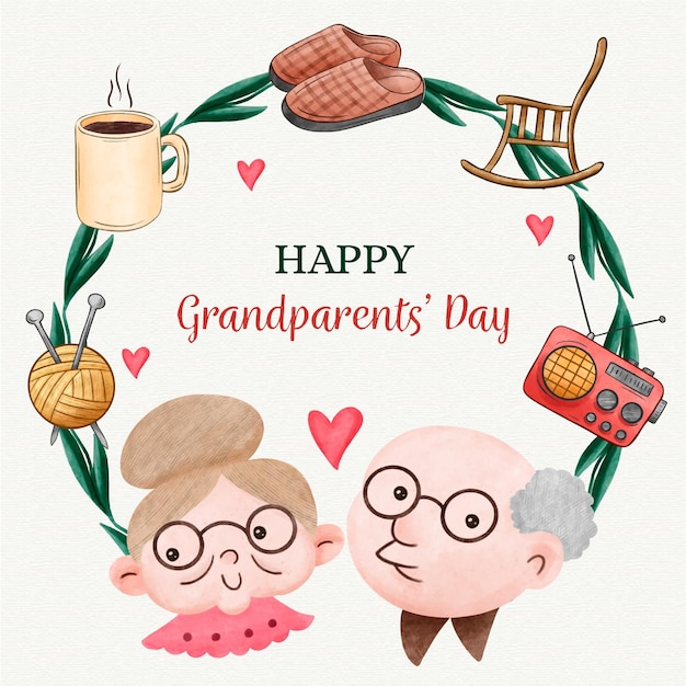 Вектор Национальный день бабушек и дедушек