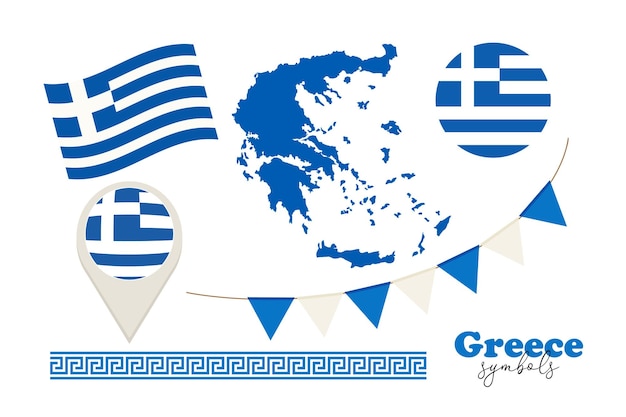 Vector national greece symbols