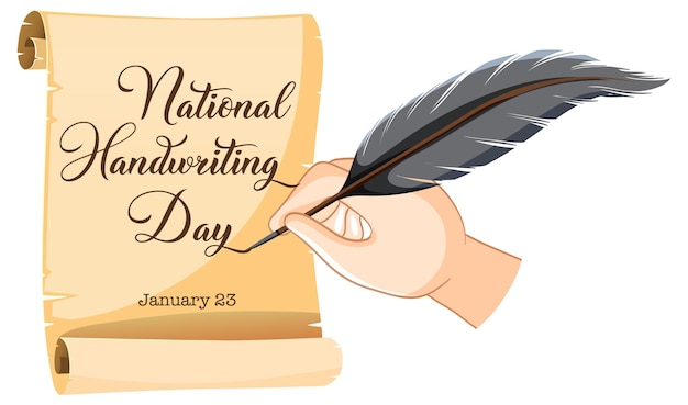 Vector national handwriting day banner design