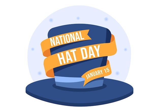 National Hat Day는 매년 1월 15일 페도라 모자 또는 Derby 일러스트로 기념