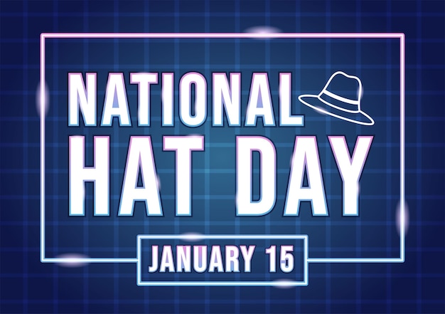 National Hat Day는 매년 1월 15일 페도라 모자 또는 Derby 일러스트로 기념