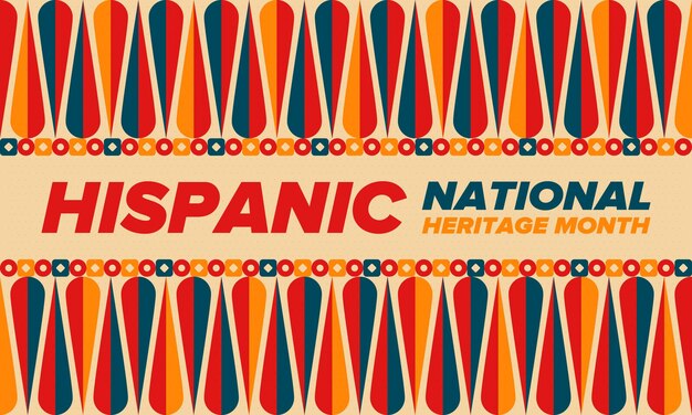 Vettore mese del patrimonio nazionale ispanico in autunno poster vettoriale della cultura ispanica e latinoamericana