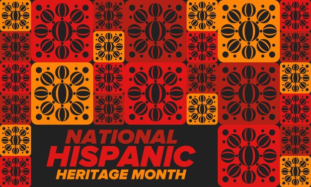 National hispanic heritage month in autumn hispanic and latino americans culture vector poster