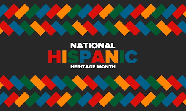 Vector national hispanic heritage month in autumn hispanic and latino americans culture vector poster